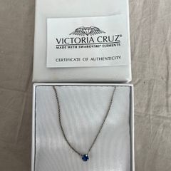 Silver Chain With Small Blue Stone
