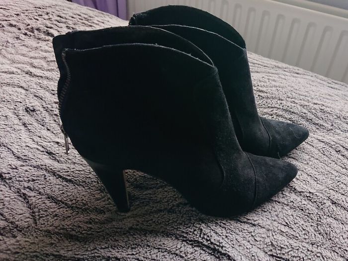 Black Suede Ankle Boots  Size 5