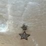 Vintage 925 Sterling Silver CZ Star Drop Earrings Image 4