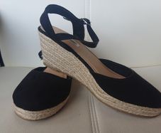 Black Wedge Shoes.  Size 8