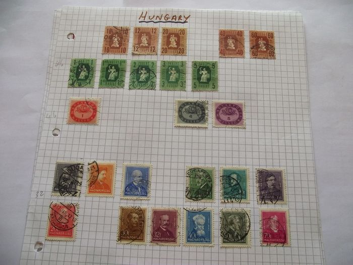 Big Collection Of Stamps From Hungary, On Pages, Hinged.