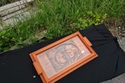 Medium sized wood brittany tray postage possible