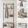 Hallway Coat Rack with Bench & Shoe Storage Image 4