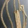 Heavy Gold chain and Gold Bar pendant 26 inch chain Image 4