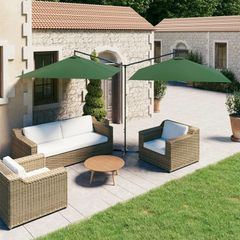 Double Parasol with Steel Pole Green 600x300 cm