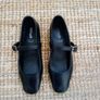 Black leather ballerina flat shoes size 38 Image 4