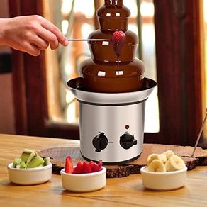 Chocolate Fountain 4 Tier Chocolate Fountain Machine Chocolate Fountain Fondue Set Electric Electric Chocolate Melting Machine Fondue Maker Fountain UK Plug 220V