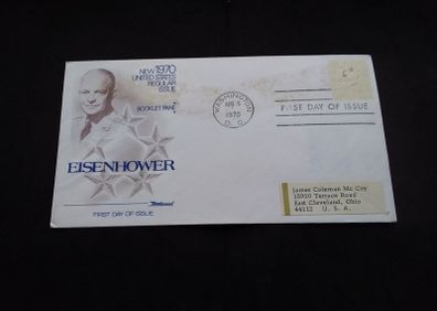 USA Stamps : Eisenhower - 5 Star General of The Army , Commemorative First Day Cover - 1970