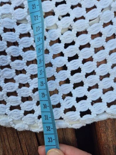 Bershka White Crochet Tie Top, Size UK8