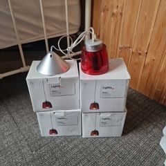 4no Red Milano Pendant lights