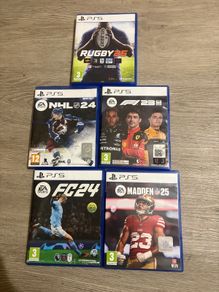 Ps5 complete sports Game Bundle ( Rugby FIFA F1 Madden NHL)
