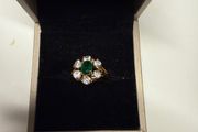 Emerald and Zirconia Ring