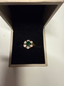 Emerald and Zirconia Ring