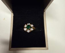 Emerald and Zirconia Ring