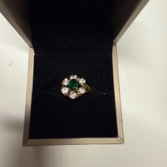 Emerald and Zirconia Ring