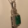 Beautiful Emeraldine & Zircon Pendant in Rhodium Plated Sterling Silver Image 10