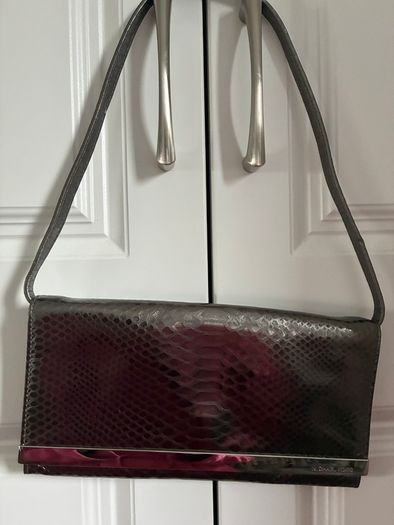 Michael Kors metallic snakeskin effect clutch bag