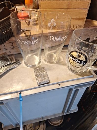 advertising pub glasses baileys guninness and ithers