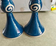 Jack O Patsy Pottery Pair of Candlesticks