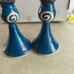 Jack O Patsy Pottery Pair of Candlesticks