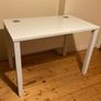 Modern White Solid Wood Desk/Workstation with Metal Legs Image 2