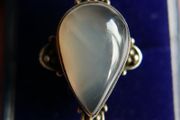 Vintage Agate Gemstone 925 Sterling Silver Jewelry Ring Size P - 7,3g
