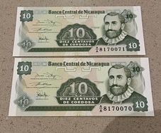 Nicaragua 1991 Uncirculated Consecutive Banknotes