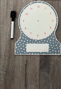 Wipeable Whiteboard Clock with Wipe Clean Marker
