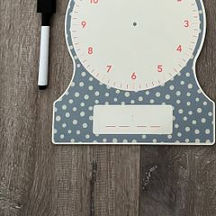 Wipeable Whiteboard Clock with Wipe Clean Marker