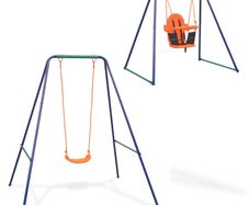 2-in-1 Single Swing and Toddler Swing Orange