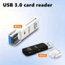 2-in-1 Mini USB 3.0 Card Reader - SD/Micro SD/TF Memory Card Adapter for PC & Laptop, Flash Drive Compatible Image 2