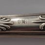 Harrison Fisher Electroplated Silver Shell Shaped Sugar Sifting Spoon with Sterling Silver handle Queens pattern Image 8