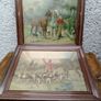 Pair Antique Equestrian prints, hunting prints, vintage lithograph Image 5