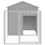 Dog House with Run Light Grey 117x201x123 cm Galvanised Steel Image 3
