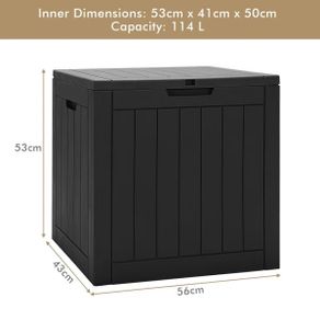 110L Water Resistant Plastic Lockable Deck Box