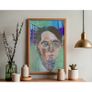 Original W.B Yeats William Butler Yeats Portrait in Abstract Painting by Artist Image 7