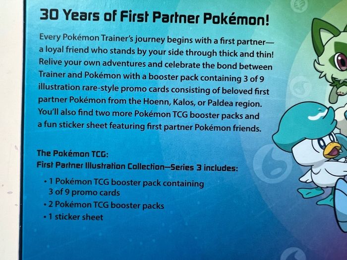 Pokemon First Partner Illustration Collection Series 3 NEW