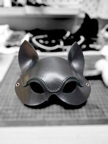 leather cat mask