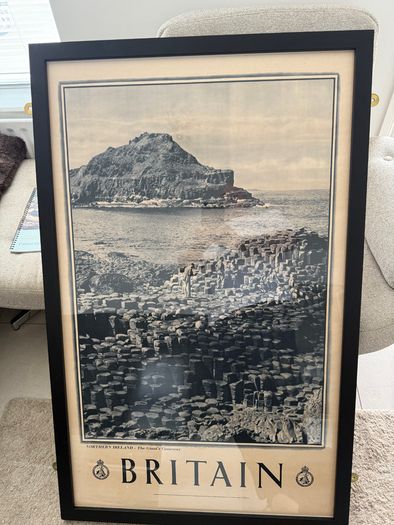 Rare Original c.1950 Giants Causeway Northern Ireland Tourism Poster  40 inches x 25 inches