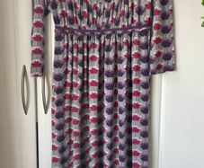 dress next size 10 empire neckline grey patterned dress