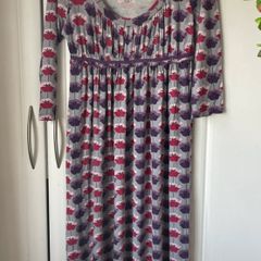 dress next size 10 empire neckline grey patterned dress