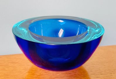 Mid Century Sommerso Murano Glass bowl Flavio Poli