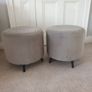 2x Grey Velvet Pouffes Image 3