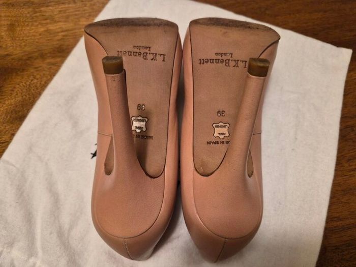 L.K. Bennett Harper Blush Kid Leather High Heeled Court Shoes