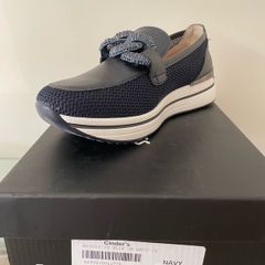 Cinders navy loafers