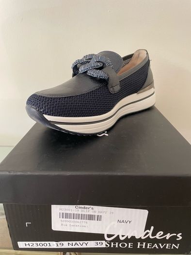 Cinders navy loafers