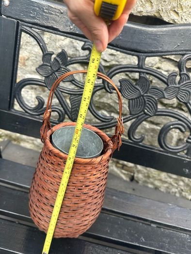 Vintage Japanese Style Flower Basket with Metal Insert