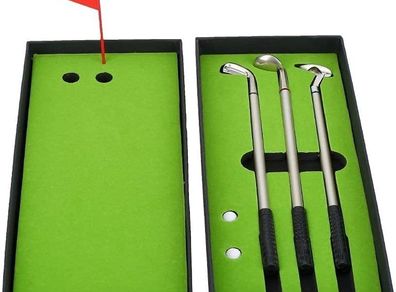 3PCS Piece Golf Pen Set, Golf Pen Gift Set, 3PCS Mini Golf Clubs Ball-point Golf Pen Set with Golf Balls Flag Stationery Decorations for Hobby