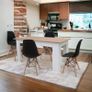 white and oak Style Wooden Dining Table with 4 Chairs White or Black Chairs Image 6