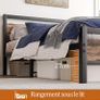 Metal Platform Bed Frame King Size with Wooden Headboard Image 3